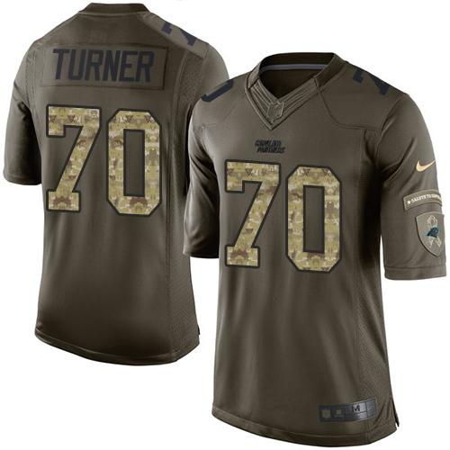 Nike Panthers #70 Trai Turner Green Men's Stitched NFL Limited Salute to Service Jersey